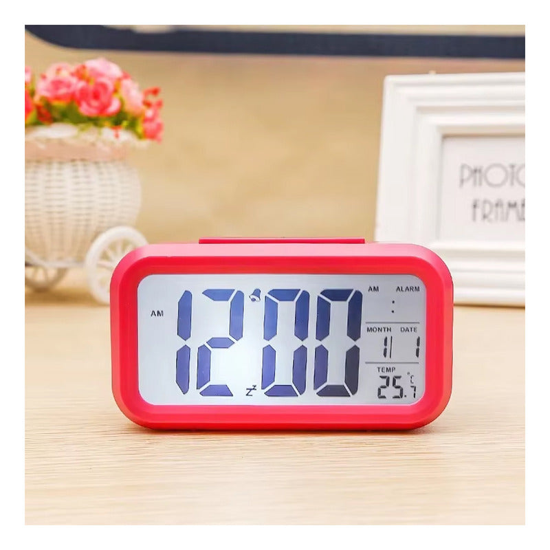 Reloj Despertador Genér 1302 Led Con Fecha Y Temperatura Rojo