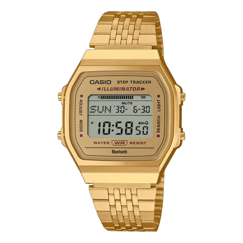 Reloj Casio Digital Metal Bluetooth Abl-100weg-9a Original Dorado Dorado Gris