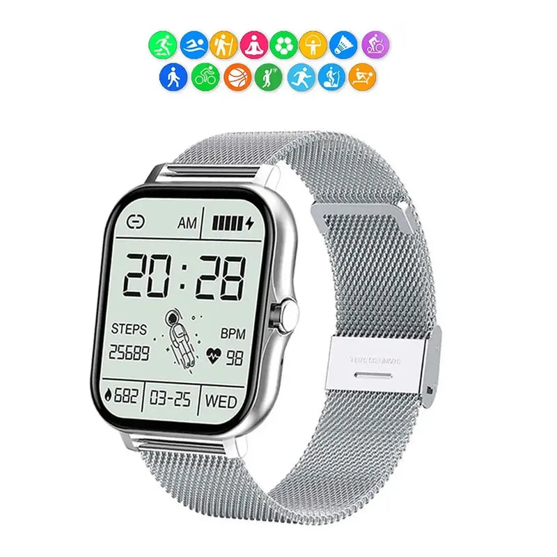 Smart Watch Bluetooth Derwye Plateado Milanés
