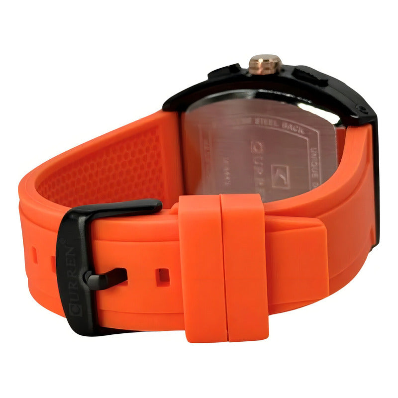 Reloj Para Hombre Curren 8443 Kred8702 Naranja Negro