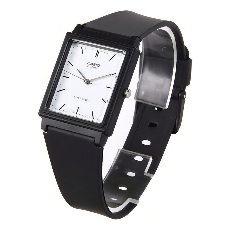 Reloj Mujer Casio Analogo Lq-142-7edf Cuadrado Negro Clásico Blanco