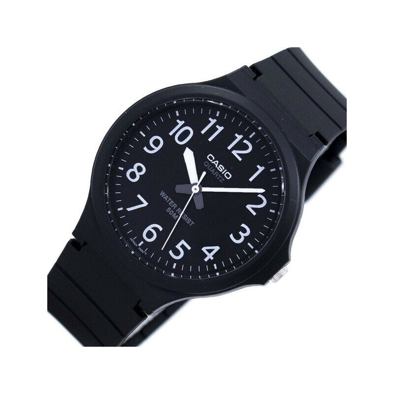 Reloj Pulsera Casio Mw-240-1bv Correa De Resina Color Negro Fondo Gris Oscuro