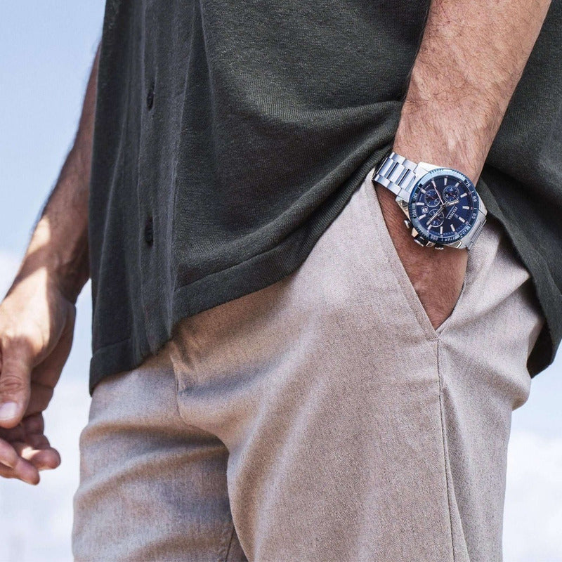 Reloj Festina Timeless Cronografo Azul Electico F20560.3 Plateado