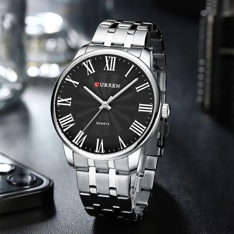 Reloj De Hombre Con Esfera Grande Curren 8422-2 Plateado Silver/black