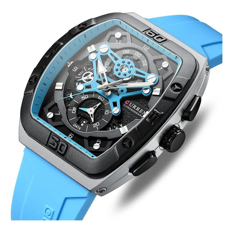 Reloj Curren Resina Cronografo 8443-1 Gris Negro