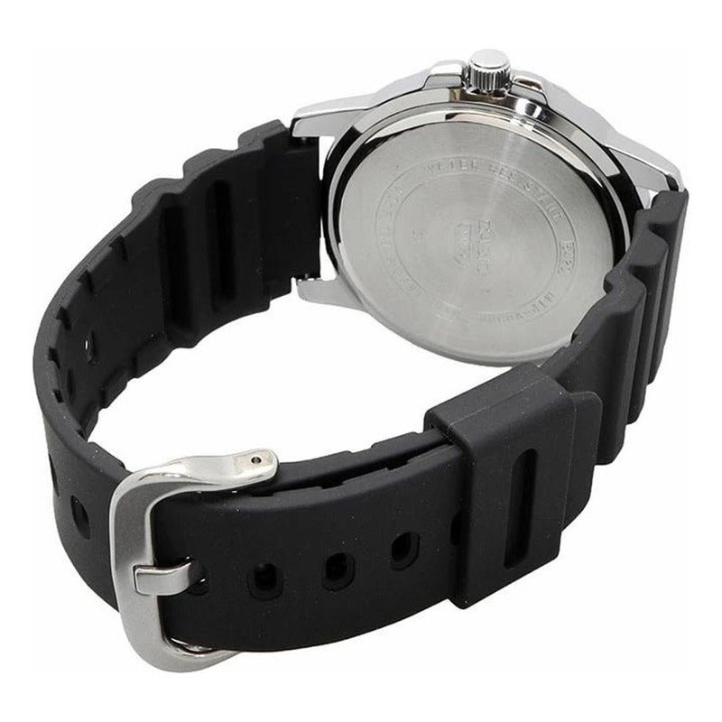 Reloj Casio Hombre Mtp-vd01-1e Resina Relojesymas Negra Plateado Negro