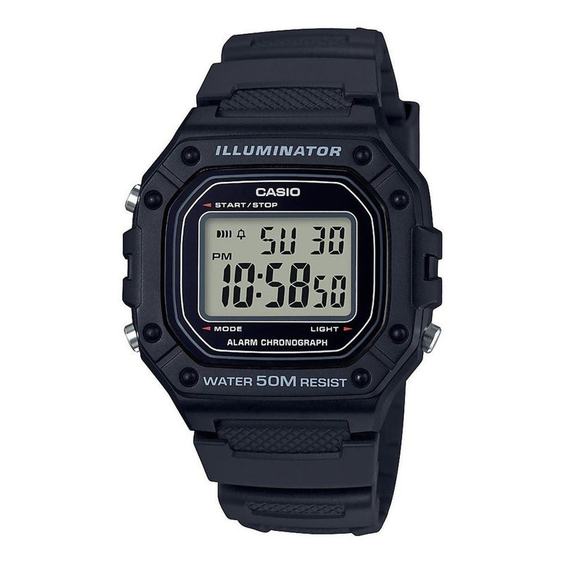 Reloj Pulsera Casio Youth W-218h-1a Negro Gris/negro