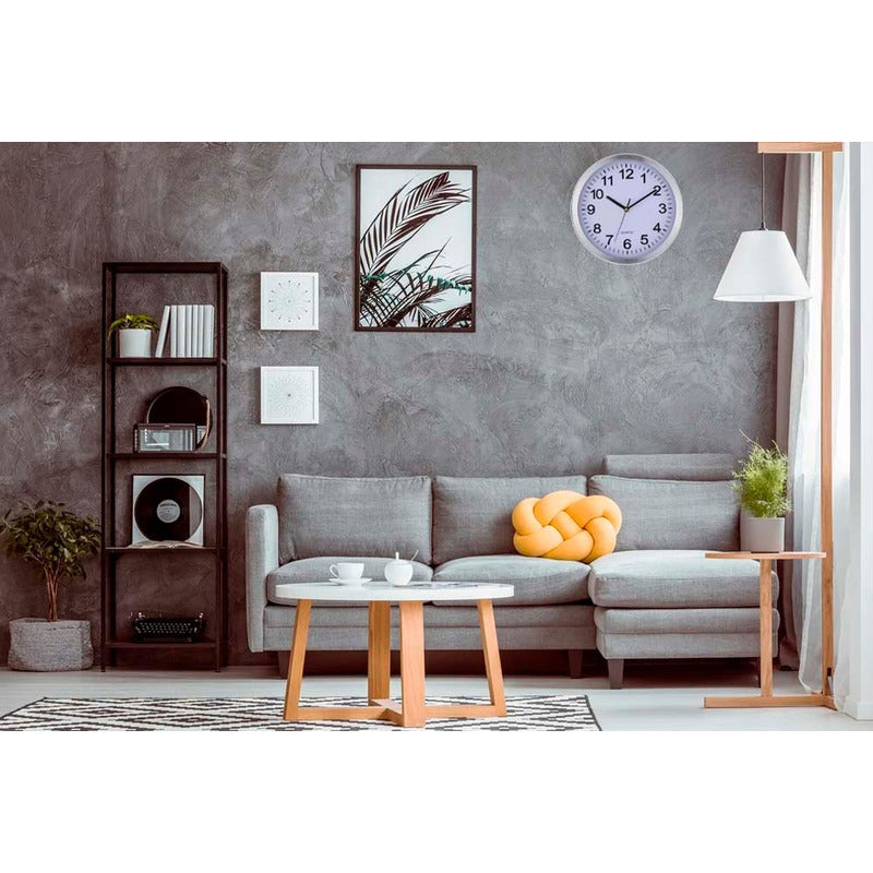 Reloj Pared Metal Siklos Gc1201 30cm Silencioso Relojesymas Color De La Estructura Plateado Color Del Fondo Blanco
