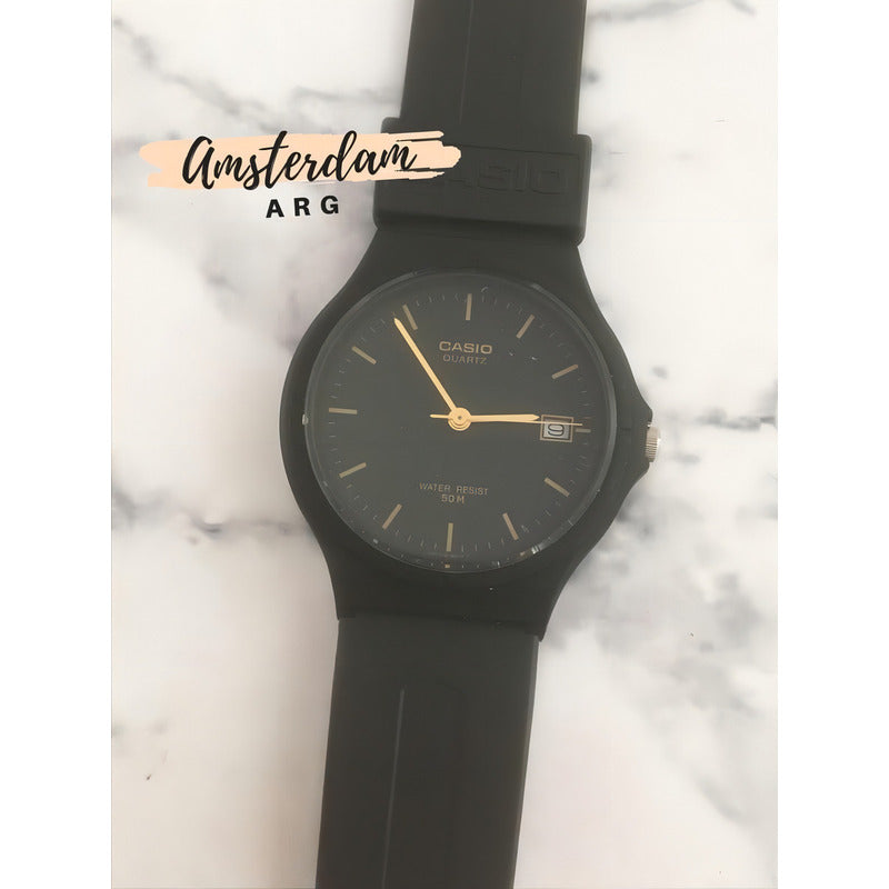 Reloj Casio Analógico Para Hombre, Con Correa Y Fondo Negro