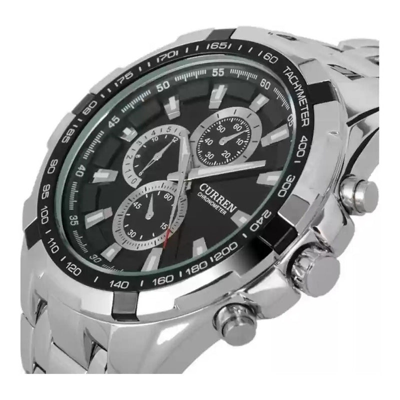 Reloj Curren 8023slbk Plateado Hombre Relojesymas Plateado