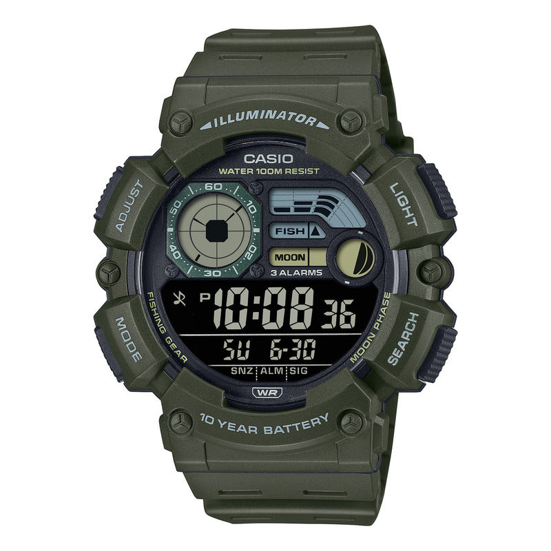 Reloj Casio Moda Modelo Ws-1500h-3bvcf Verde Oscuro