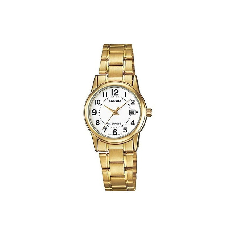 Reloj Casio  Ltp-v002g-7b Mujer Acero Dorado Original