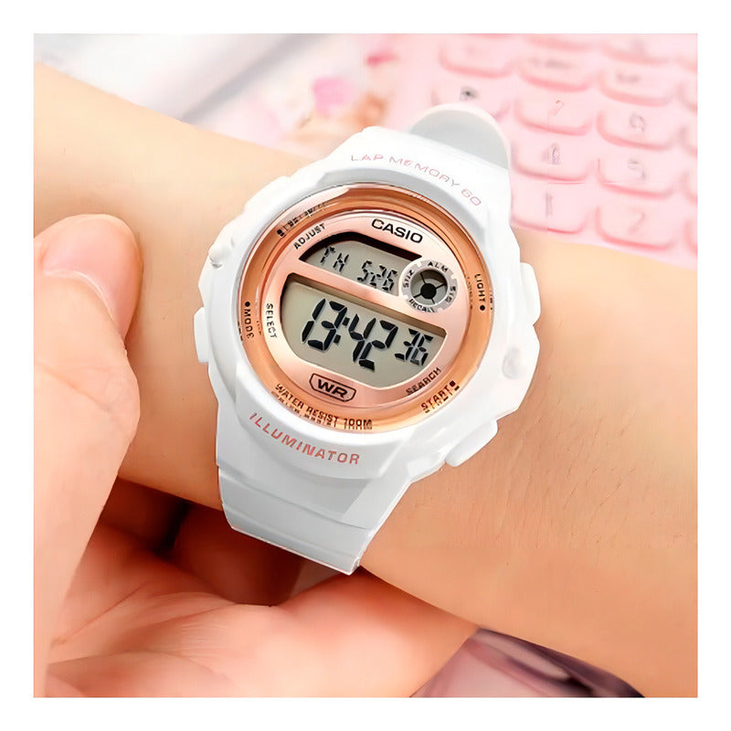 Reloj Casio Digital Lws-1200h-7a2 60 Laps 100m Casiocentro Blanco