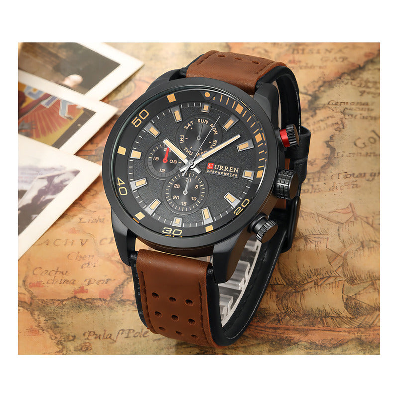 Reloj Curren Kreb110128 Cuarzo Hombre Marrón Negro