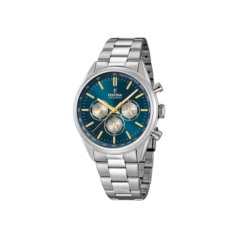 Reloj Festina Timeless F16820.c Hombre Acero Plateado Celeste