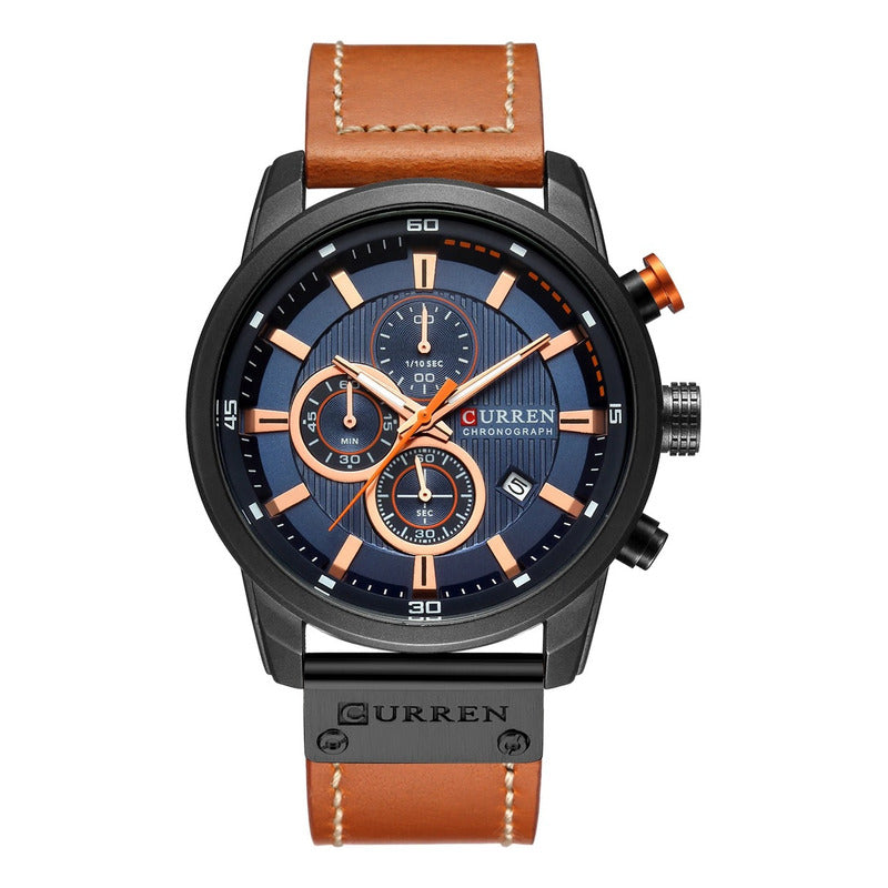 Relojes Con Correa De Cuero Para Hombre, Vestido Clásico Inf Marrón Preto Azul Marino