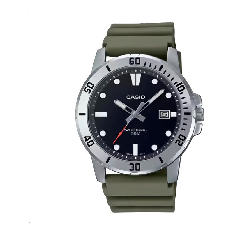 Reloj Hombre Casio Mtp-vd01-3evudf /relojeria Violeta Verde Musgo Plateado Negro