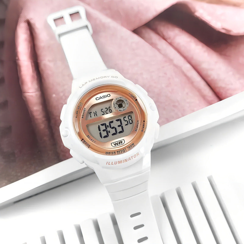 Reloj Casio Digital Lws-1200h-7a2 60 Laps 100m Casiocentro Blanco