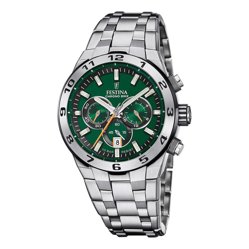 Reloj Festina Hombre F20670/2 Chrono Bike Original Plateado Plateado Verde