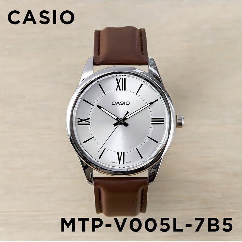 Reloj Casio Clásico Para Hombre Mtp-v005l Con Malla De Cuero Negra Negro Plateado