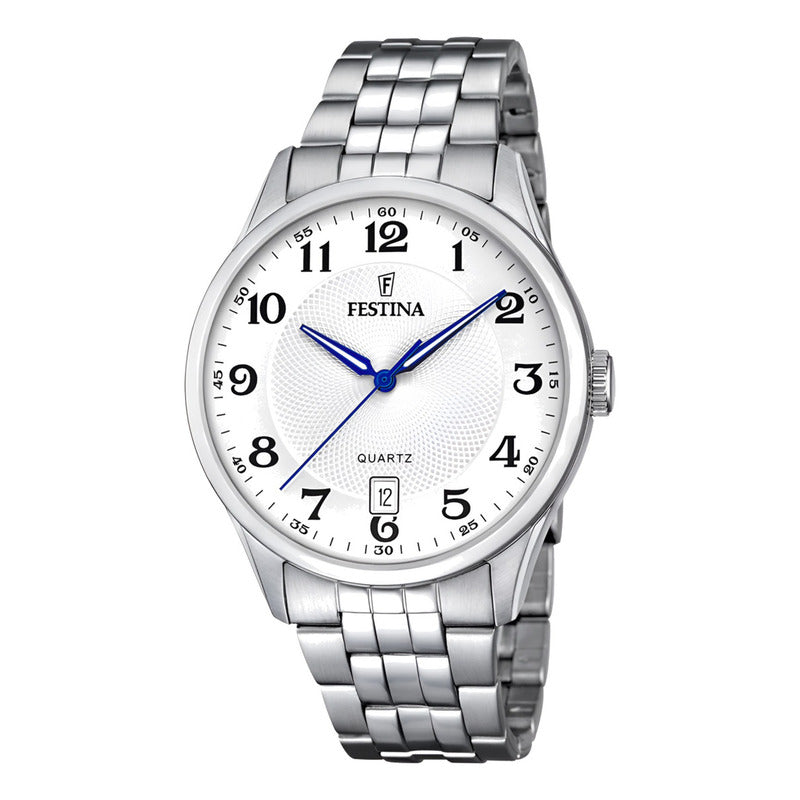 Reloj Festina F20425/1 Hombre Acero Plateado Desplegable Fondo Gris