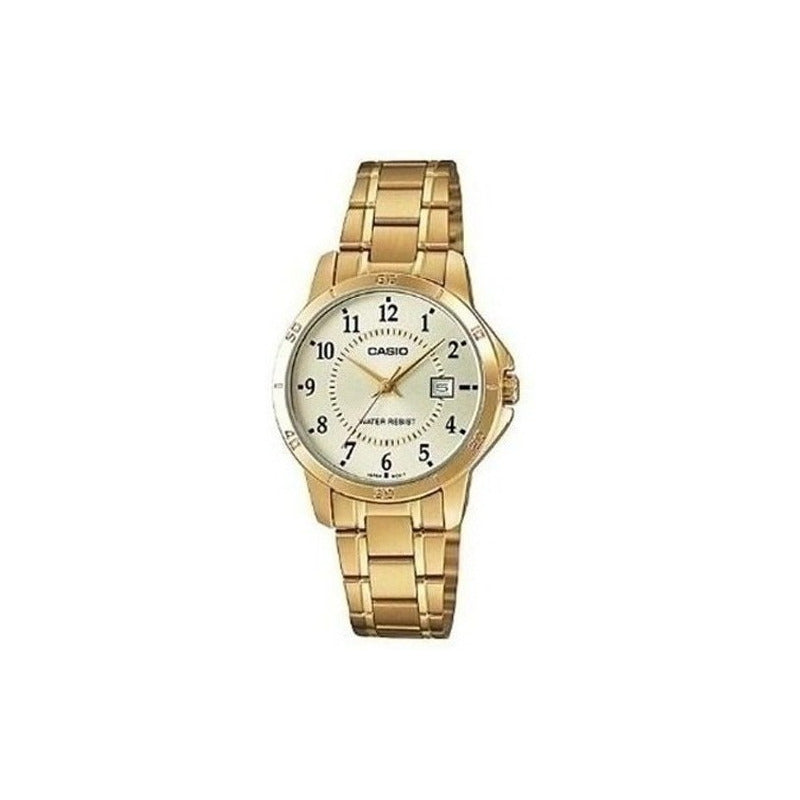 Reloj Casio Dama Ltp-v004g-9b Nuevo Original Dorado