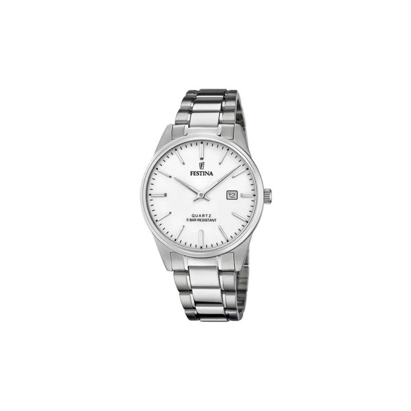 Reloj Festina Classics Para Hombre De Acero F20511/2 Ss Color De La Malla Plateado Color Del Bisel Plateado Color Del Fondo Blanco