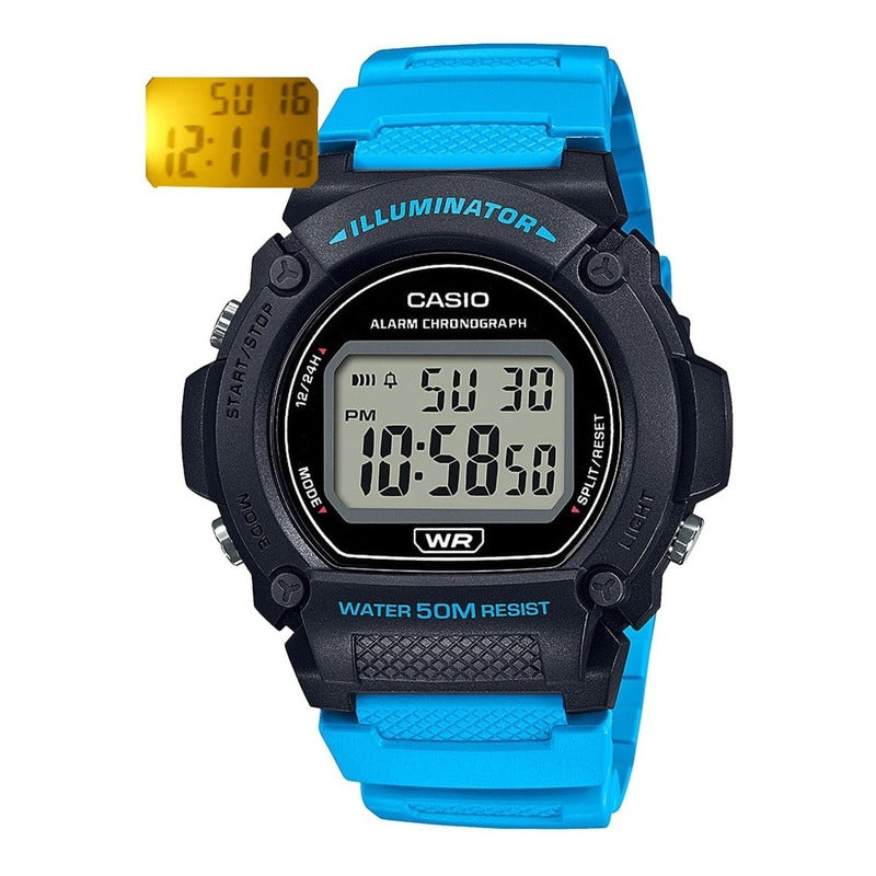 Reloj Casio W-219h-2a2eaf Azul Gris