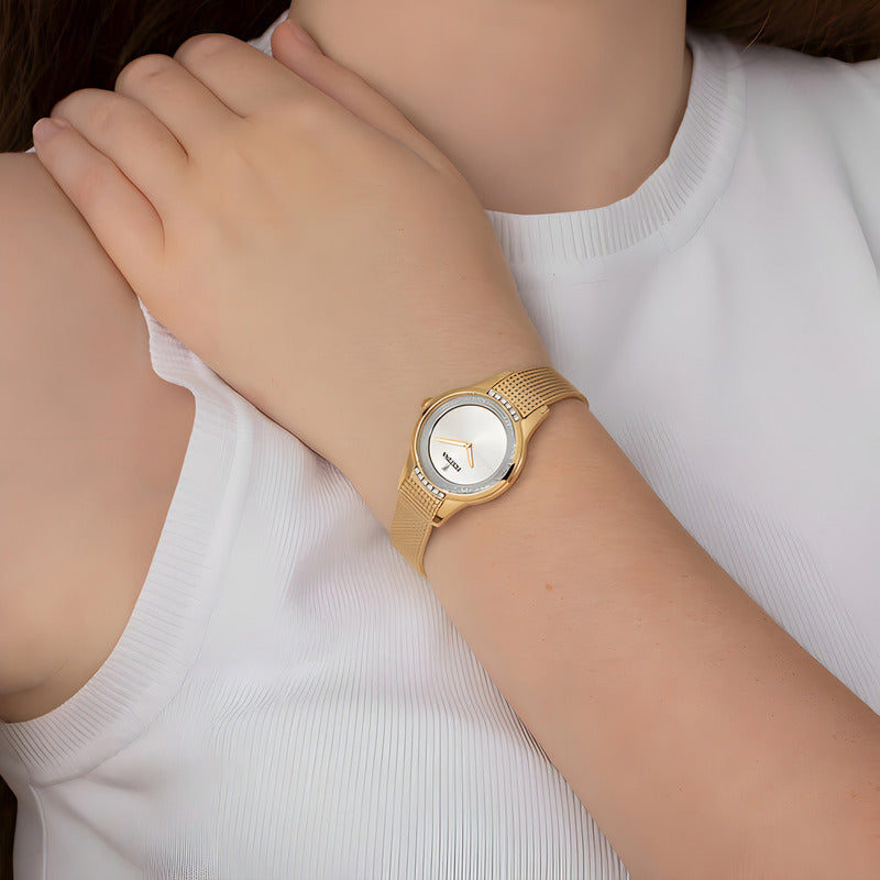 Reloj Festina Mademoiselle Dorado Piedras Mujer F20495.1 Blanco