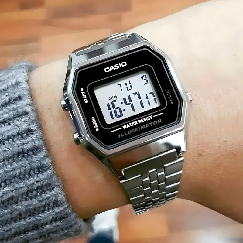 Reloj Casio La680wa-1df Plateado Negro