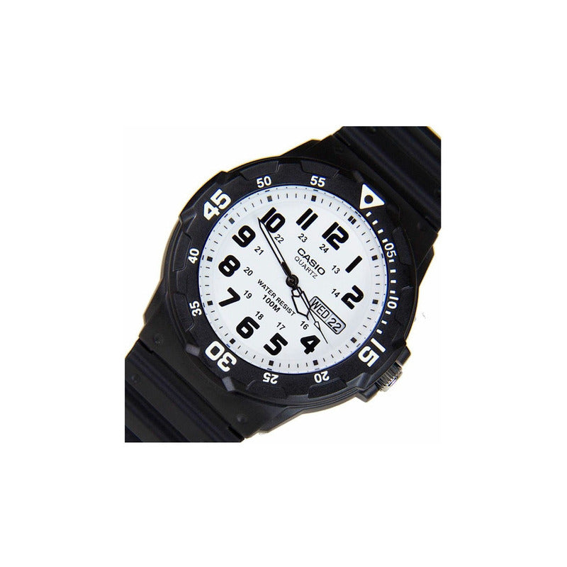 Reloj Casio Analogo Varón // Mrw-200h-7bv Color De La Correa Negro Color Del Bisel Negro Color Del Fondo Blanco