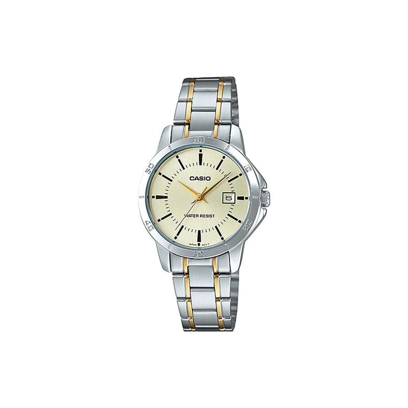 Reloj Casio Mujer Ltp-v004sg-9audf Plateado Dorado