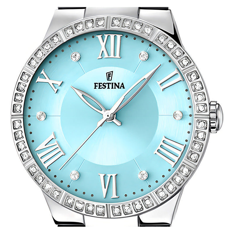 Reloj Festina Boyfriend De Acero Para Mujer Gris Plateado Celeste