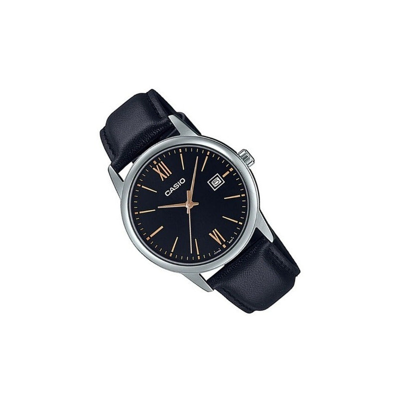 Reloj Casio Mujer Ltp-v002l-1b3 Relojesymas Negro Plateado