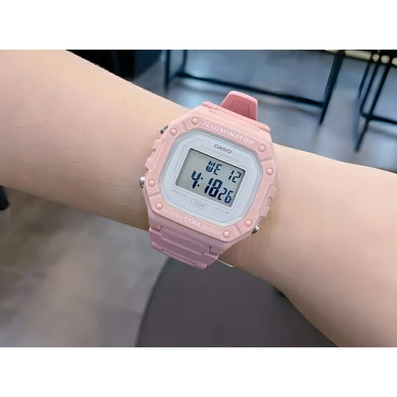 Reloj Deportivo Casio W-218hc-4av Rosa Gris