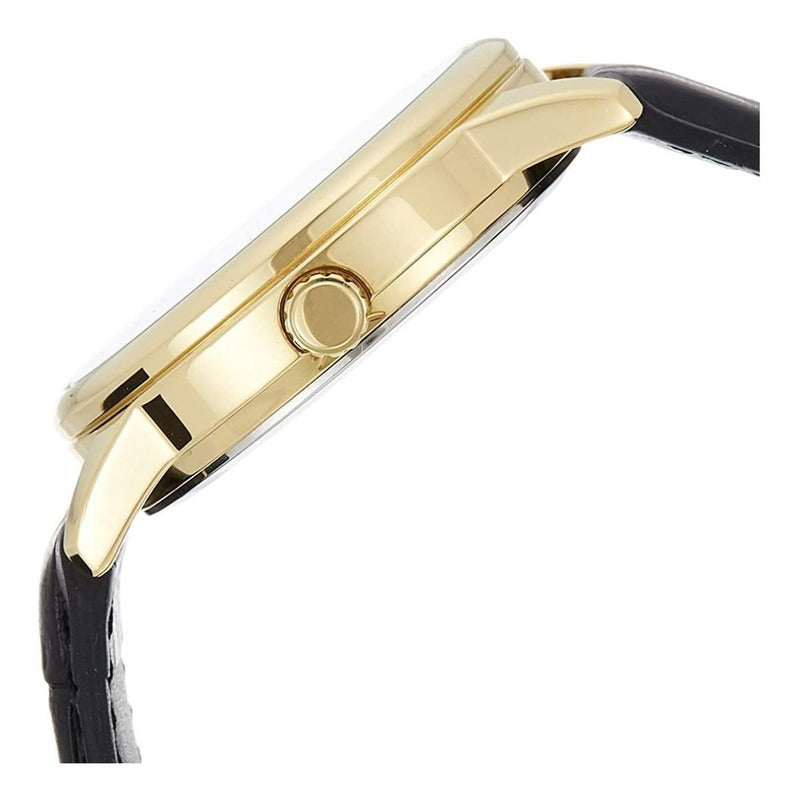 Reloj De Pulsera Casio Enticer Mtp-v002gl-1b Relojesymas Marrón Dorado Negro