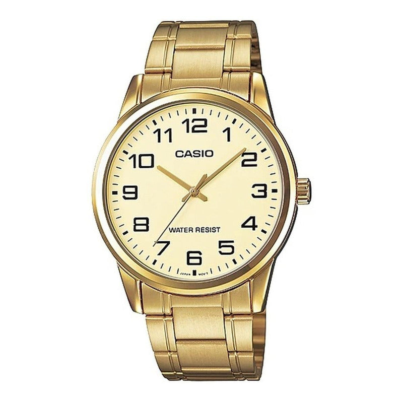 Reloj Pulsera Casio Mtp-v001g-9b Con Correa De Acero Inoxidable Color Dorado