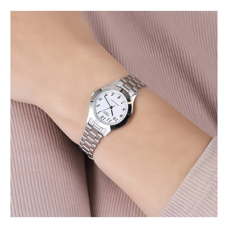 Reloj Casio Ltp-v002d-2budf /marisio Plateado Blanco