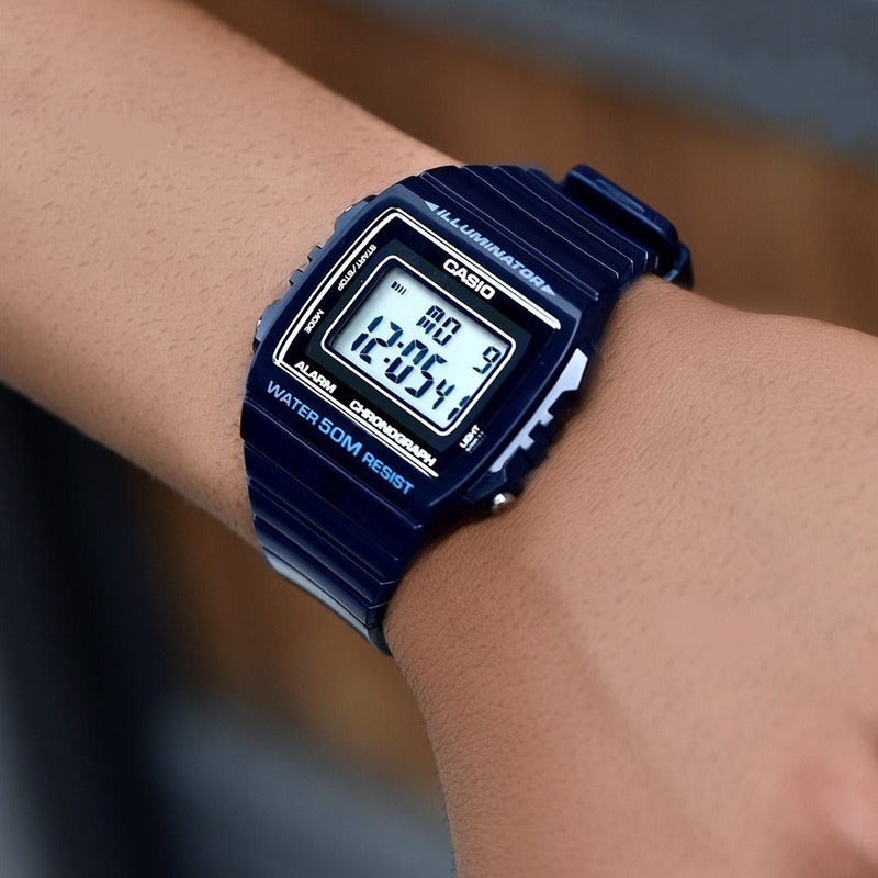 Reloj Casio Deportivo W-215h-2a Original Azul Gris Oscuro