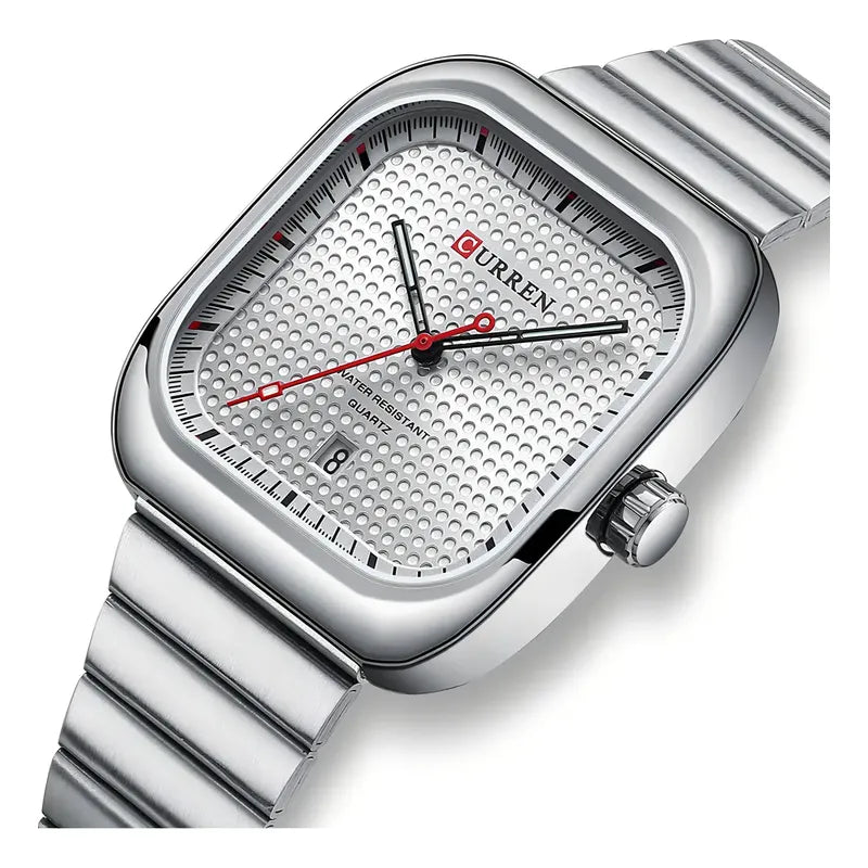 Relojes De Cuarzo Con Calendario Curren 8460-4 Plateado