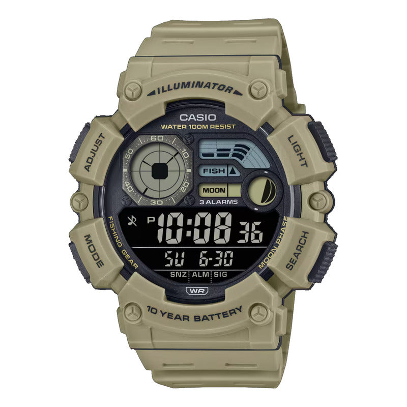 Reloj Casio Ws-1500h-5bv Sumergible Original Caqui Caqui Negro