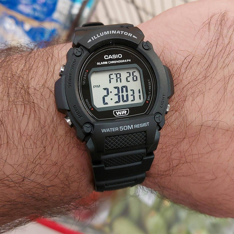 Reloj Casio W-219h-1a Relojesymas Negro Gris