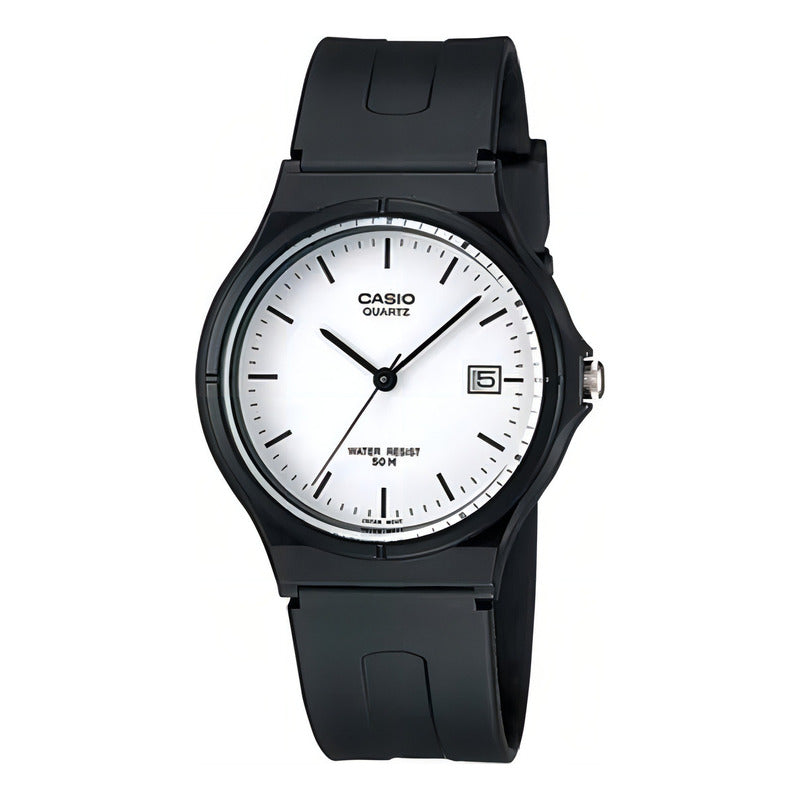 Reloj Casio Mw-59-7e Hombre Original Color De La Correa Negro Color Del Fondo Blanco