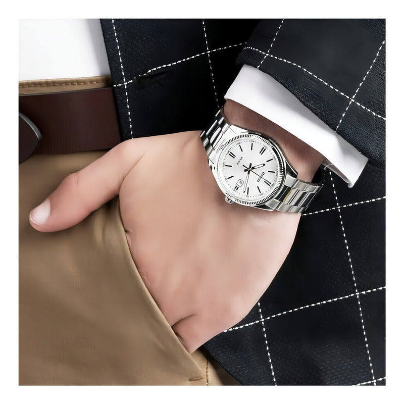 Reloj Casio Hombre Mtp-1302d-7a1vdf Plateado Blanco