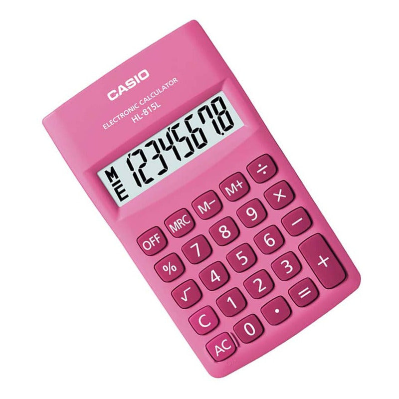 Calculadora Básica Casio Portatil Rosa Hl-815 Pk Color Rosa Rosa