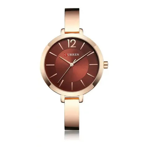 Reloj Curren De Dama C9012 Hermoso Color Del Bisel Rose Coffee
