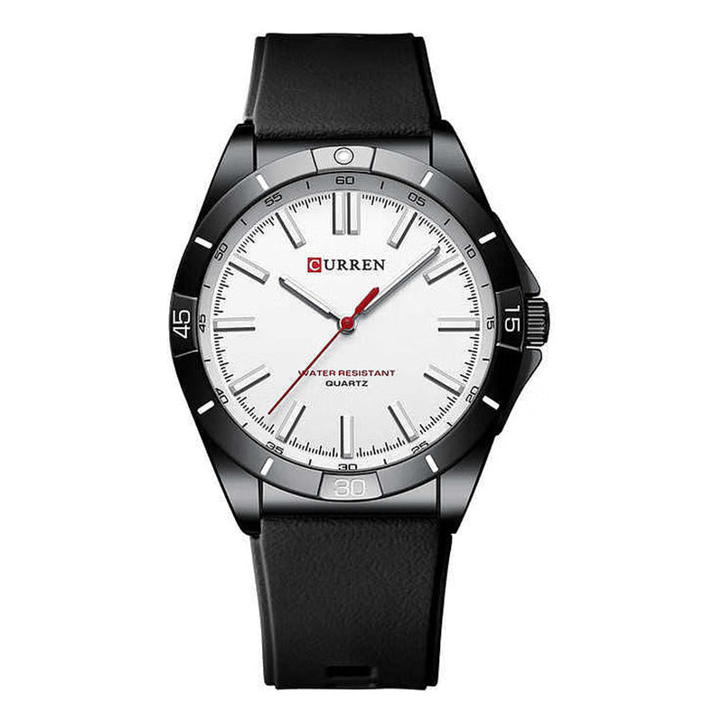 Relojes Curren Cuero Hombre 8449-5 Original Negro Negro/blanco
