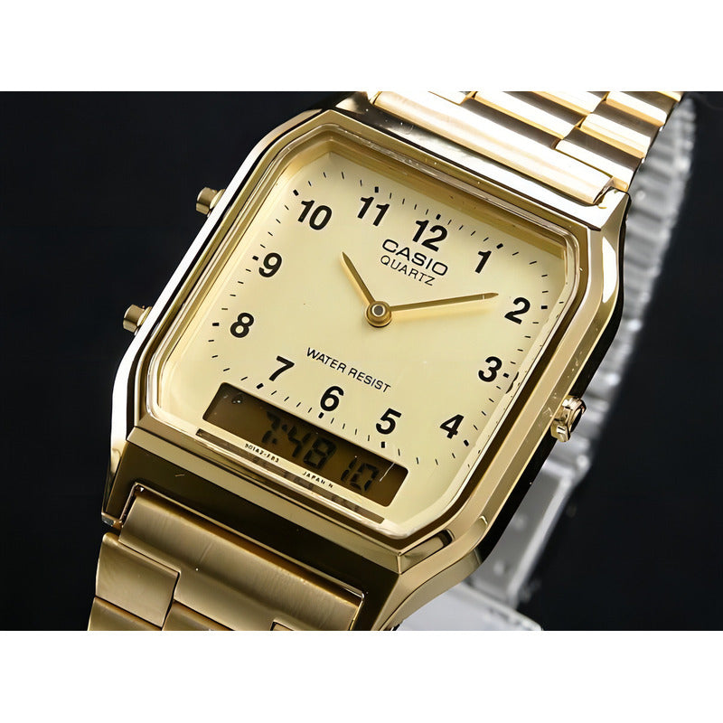 Reloj Casio Vintage Dorado Para Hombre Con Cronógrafo Y Alarma