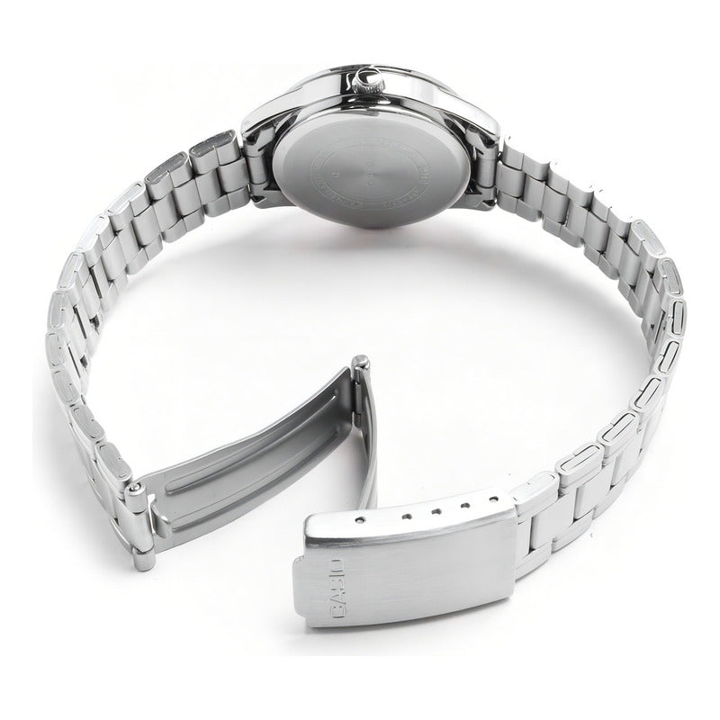 Reloj Casio Mujer Modelo Ltp-v005d-1b Plateado Plata Negro
