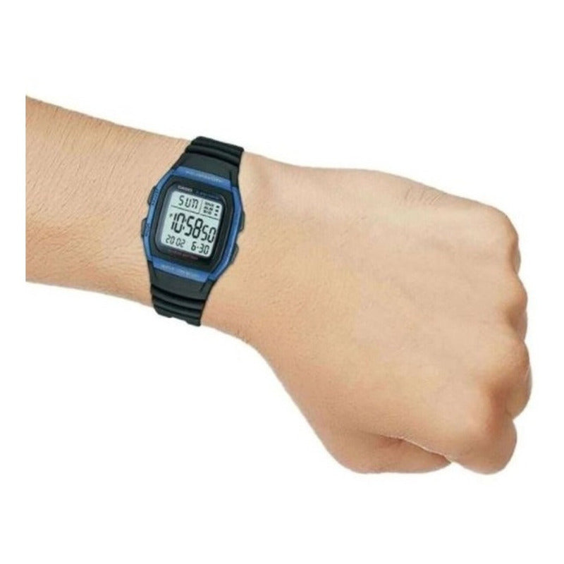 Reloj Casio Hombre W-96h-2a Sumergible Original Negro Azul Gris Oscuro